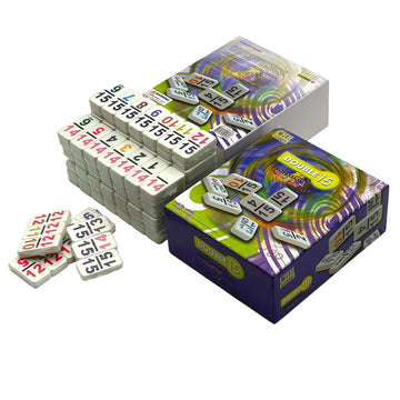 CHH 15 Professional Double Domino with Color Numbers - 136 Pieces Domino Set for All Ages