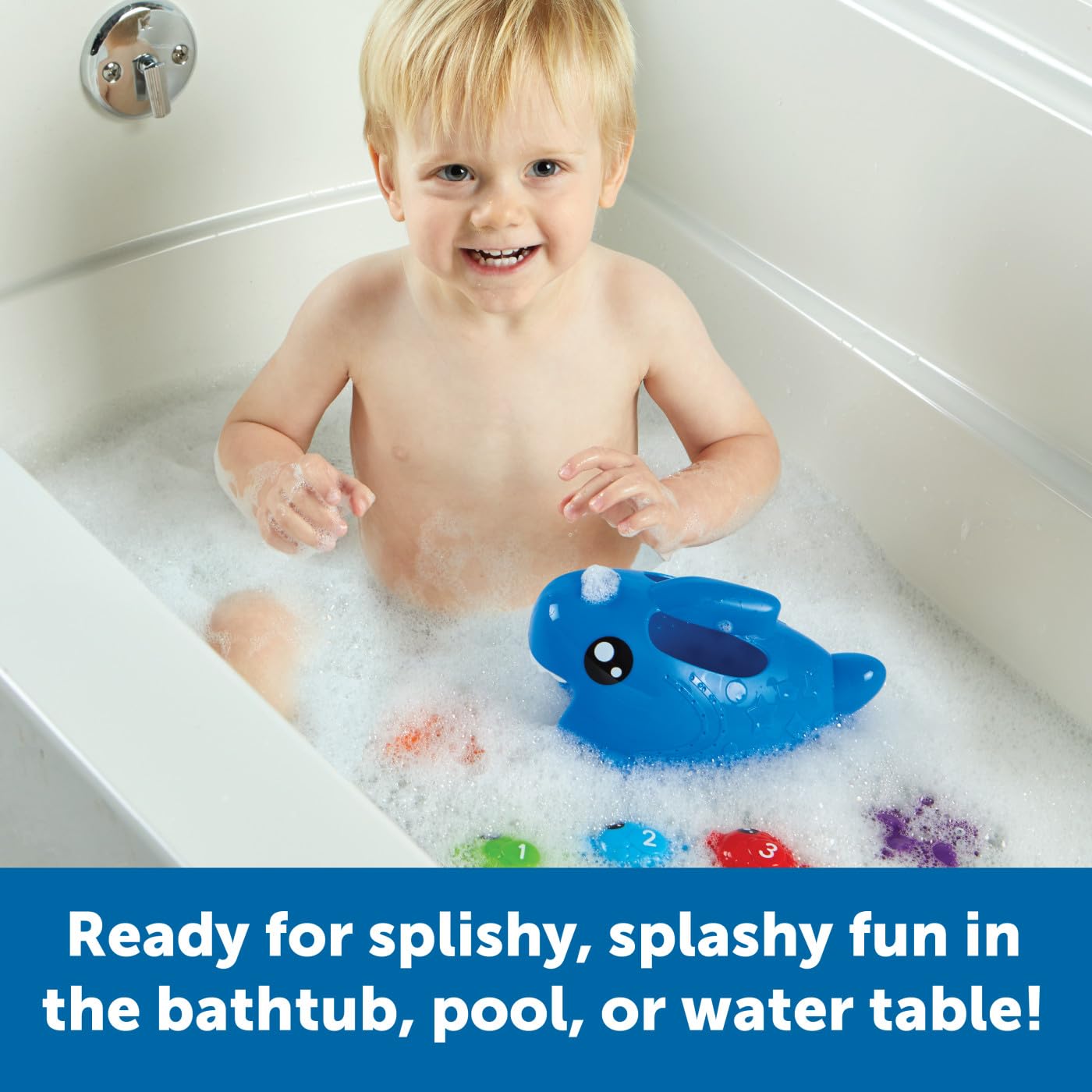 Learning Resources Steve the Scoop & Splash Shark, 7 Pieces, Ages 18 Months+, Toddler Bathtub Toys, Pool Activities for Boys and Girls, Water Games
