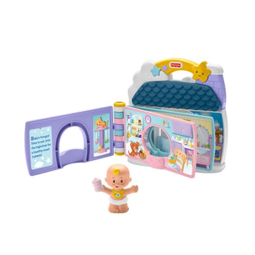 Fisher-Price Little People Toddler Toy Baby’s Day Story Set, 2-in-1 Playset with Book & Figures for Pretend Play Kids Ages 18+ Months