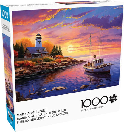 Buffalo Games - Imagine It - Marina at Sunset - 1000 Piece Jigsaw Puzzle for Adults -Challenging Puzzle Perfect for Game Nights - Finished Size is