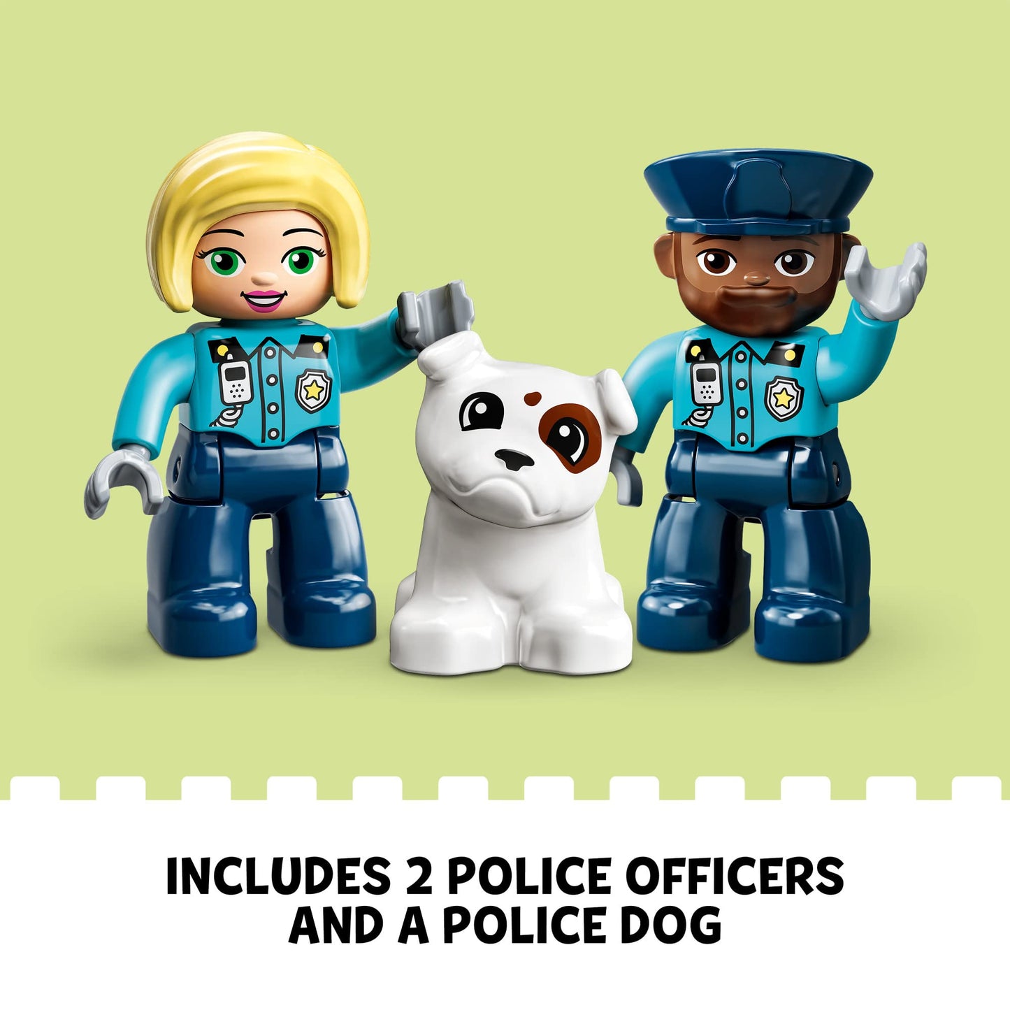 LEGO DUPLO Rescue Police Station 10959 Push & Go Car Toy with Lights and Siren Plus Helicopter, Early Learning Toys for Toddlers, Boys & Girls 2 Plus