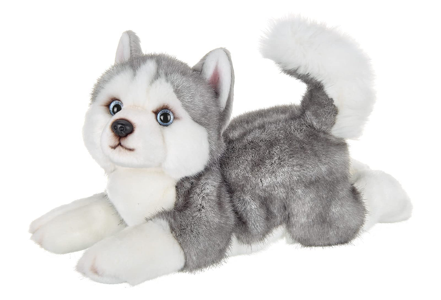 Bearington Explore 13-Inch Baby Dog Plush, Huggable Stuffed Animal Puppy, Adorable and Cuddly Husky Manouk Dog Plush Toy for Nursery Decor, Kids