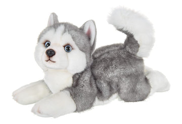 Bearington Explore 13-Inch Baby Dog Plush, Huggable Stuffed Animal Puppy, Adorable and Cuddly Husky Manouk Dog Plush Toy for Nursery Decor, Kids