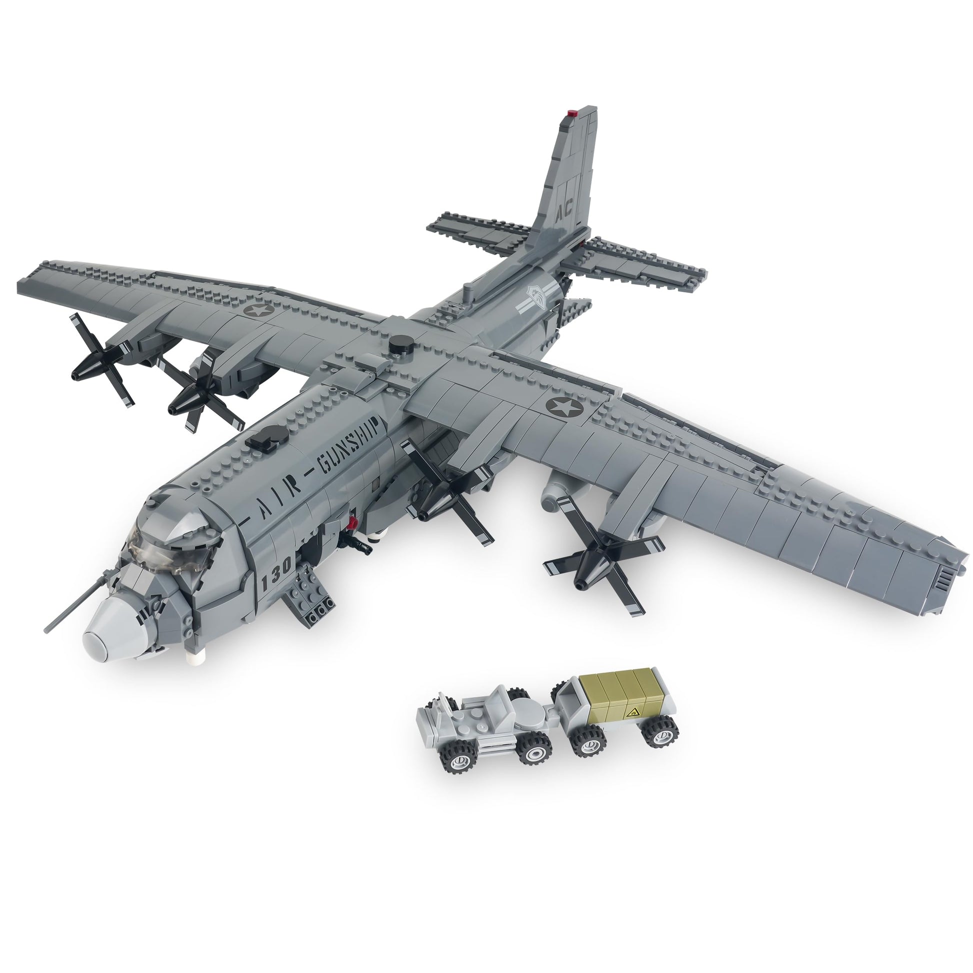 General Jim's AC-130 Hercules Gunship Building Block Set - 1,713 Pieces - Detailed Ground-Attack Aircraft Model Bricks Set - Compatible with Major