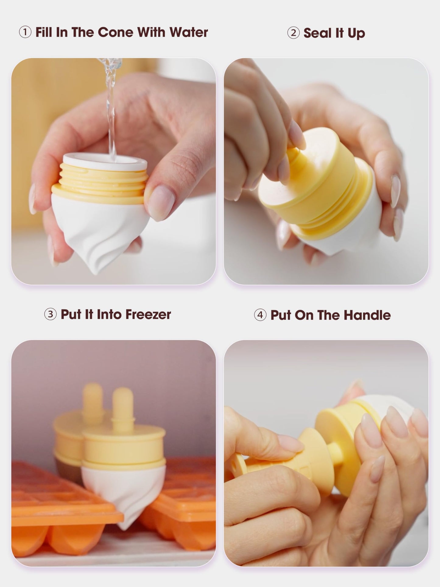 Smily Mia Ice Cream Cone Baby Teething Toys, Water-Filled Freezable Teether for Babies&Infants, Teething Relief for 0-18 Months, Not-Too-Cold-to-Hold