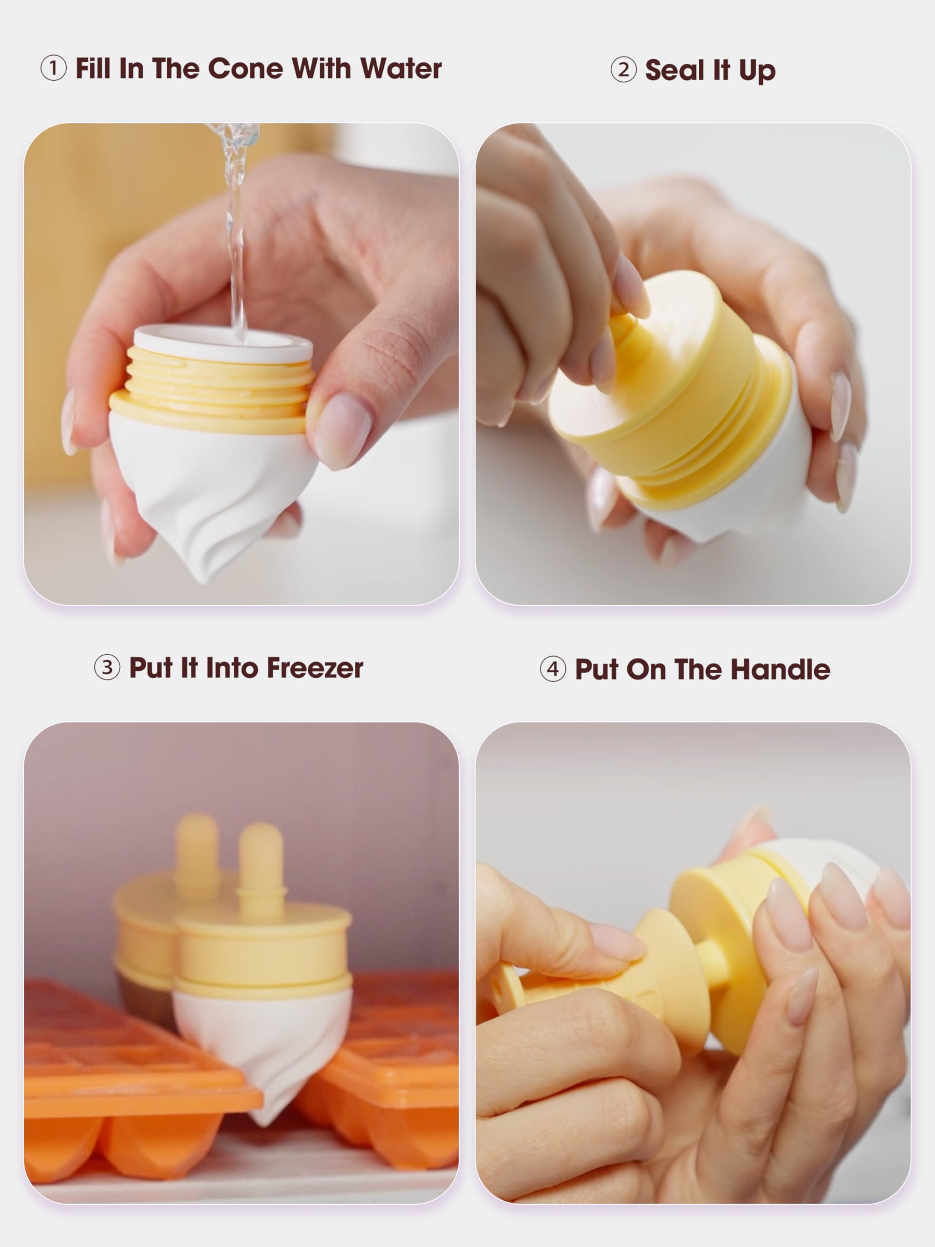 Smily Mia Ice Cream Cone Baby Teething Toys, Water-Filled Freezable Teether for Babies&Infants, Teething Relief for 0-18 Months, Not-Too-Cold-to-Hold