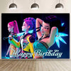 Demon Hunters Girls Birthday Decorations, Demon Hunters Happy Birthday Banner Backdrop for Kids Birthday Party Supplies (5x3ft)