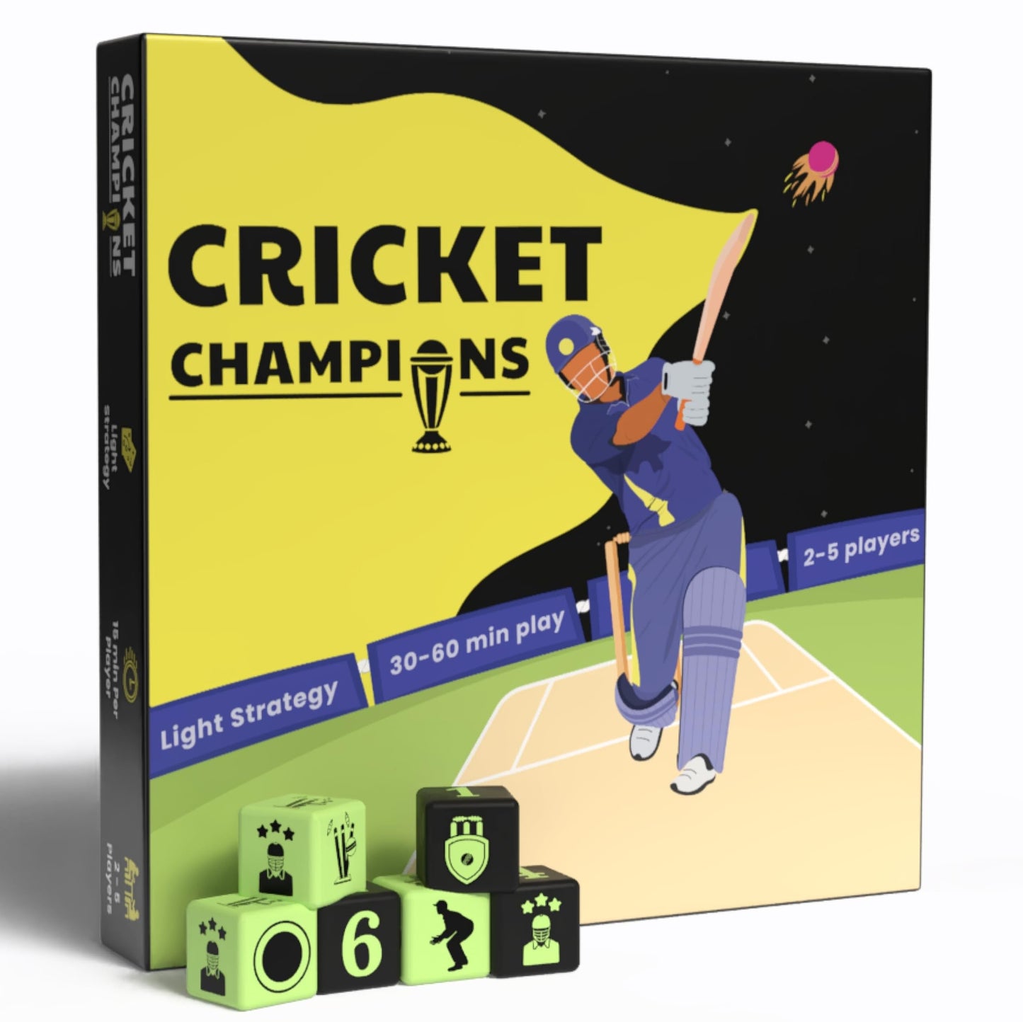 DESI BOARD GAMES Cricket Champions Boardgame | Light Strategy Dice Game | 2-5 Players