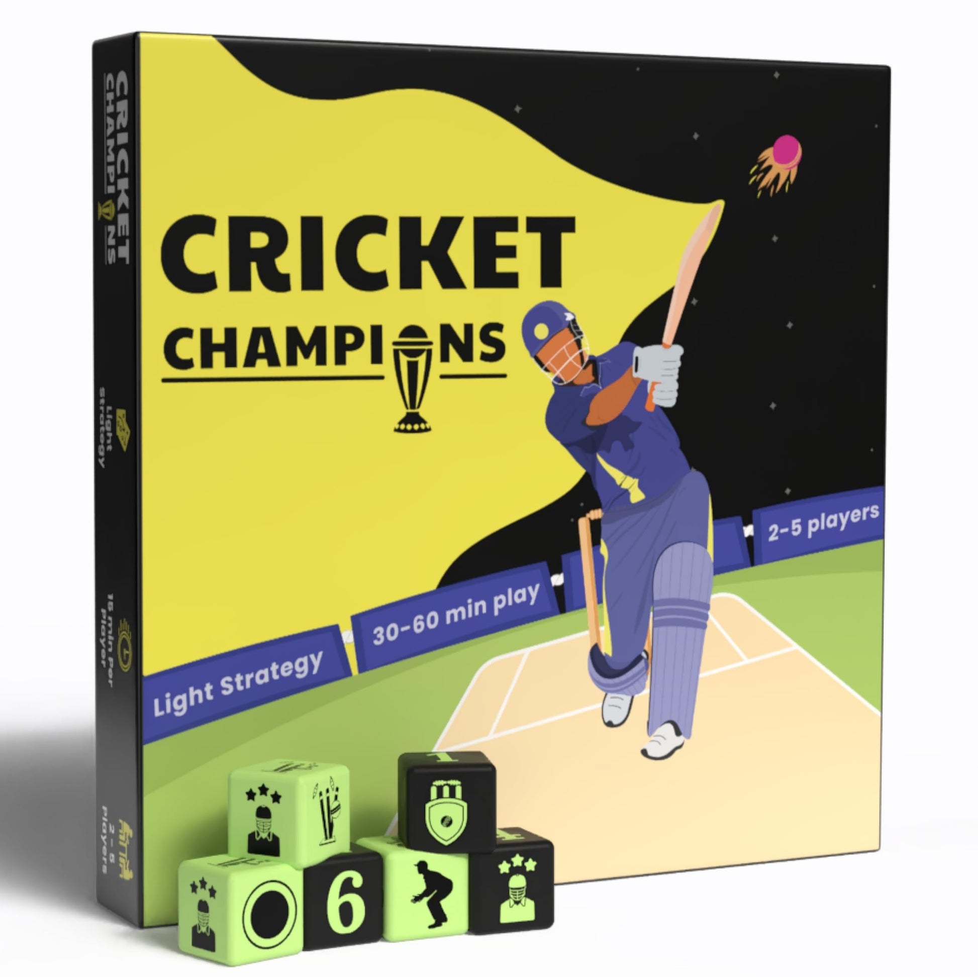 DESI BOARD GAMES Cricket Champions Boardgame | Light Strategy Dice Game | 2-5 Players