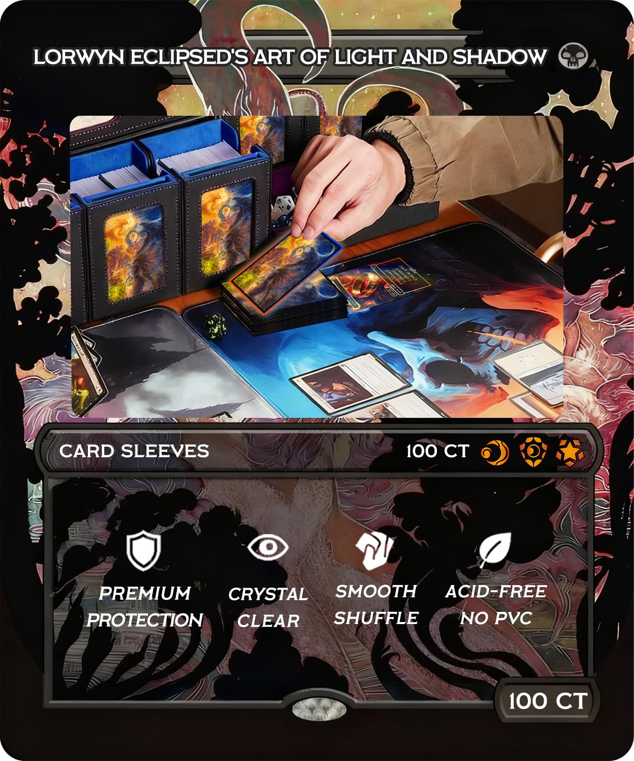 MTG Card Sleeves 100 Pcs Turtles Forever Textured Back Art Sleeves Deck Protector, HD Clear Front & Matte Back, Ultra-Durable, Smooth Shuffle Standard