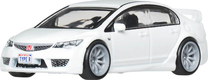 Hot Wheels Premium Car Culture Collectible Toy Car, 1:64 Scale Die-Cast Honda Civic FD2 Type-R, Ronin Run 2 Vehicle with Real Riders Tires