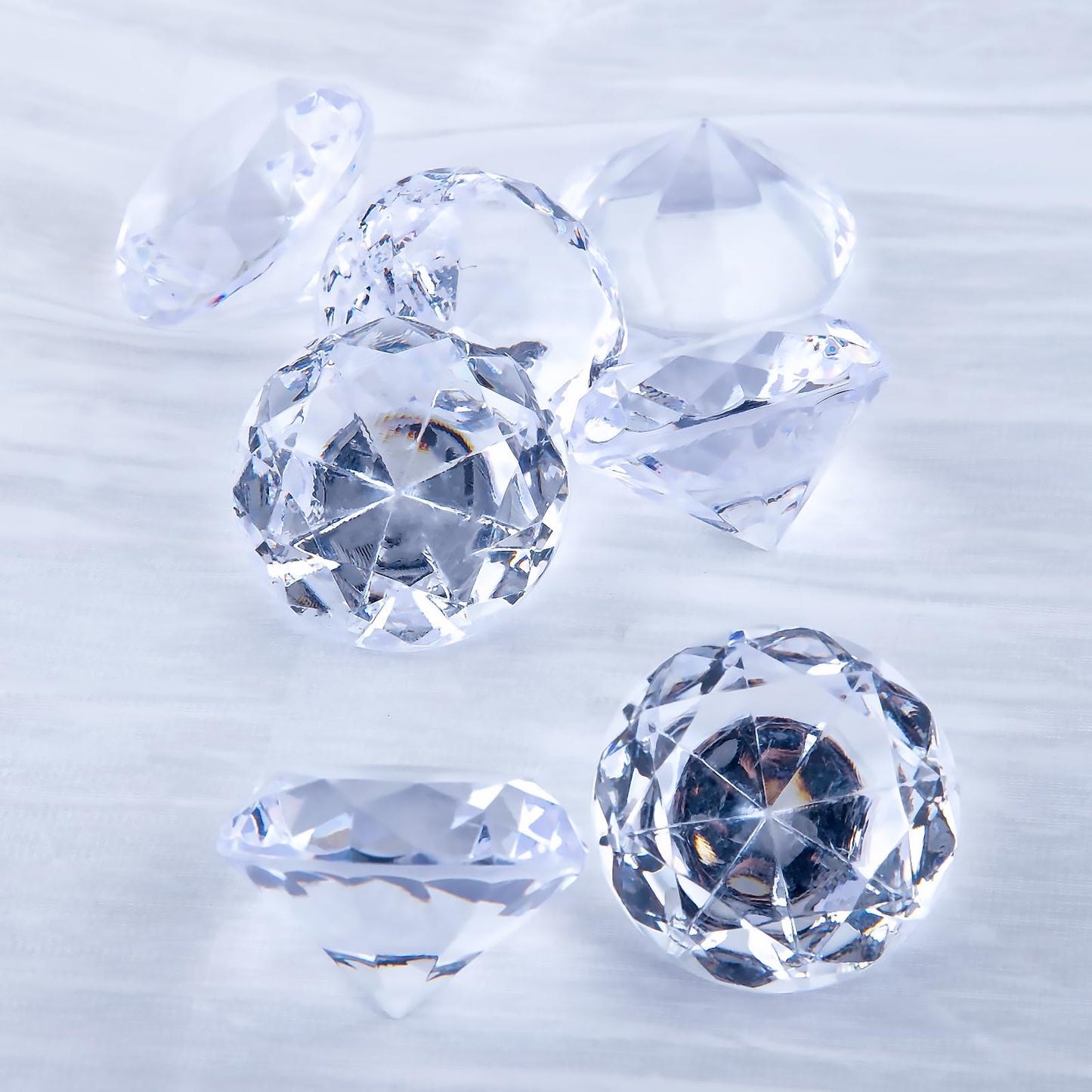Niceup 26PCS Fake Diamonds Gem Toys, 1.5in Clear Pool Diving Gems Acrylic Plastic Gemstones for Kids, Party Décor Jewels Treasure Hunt Hiding Sensory