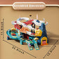 Toy Car Ramp Track Dinosaur Climbing Hills Railcar Colorful Vehicles Construction Play Set with 12 Mini Racer Cars and Track for Preschool Gifts Kids
