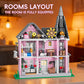 Myth Qholve Pink Palace Apartment Building Set Halloween Haunted House Blocks Detailed Castle House Model with Classic European Style Detailed