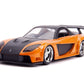 Jada Fast & Furious 1:32 Han's Mazda RX-7 & Toyota GR Supra Die-cast Car Twin Pack, Toys for Kids and Adults