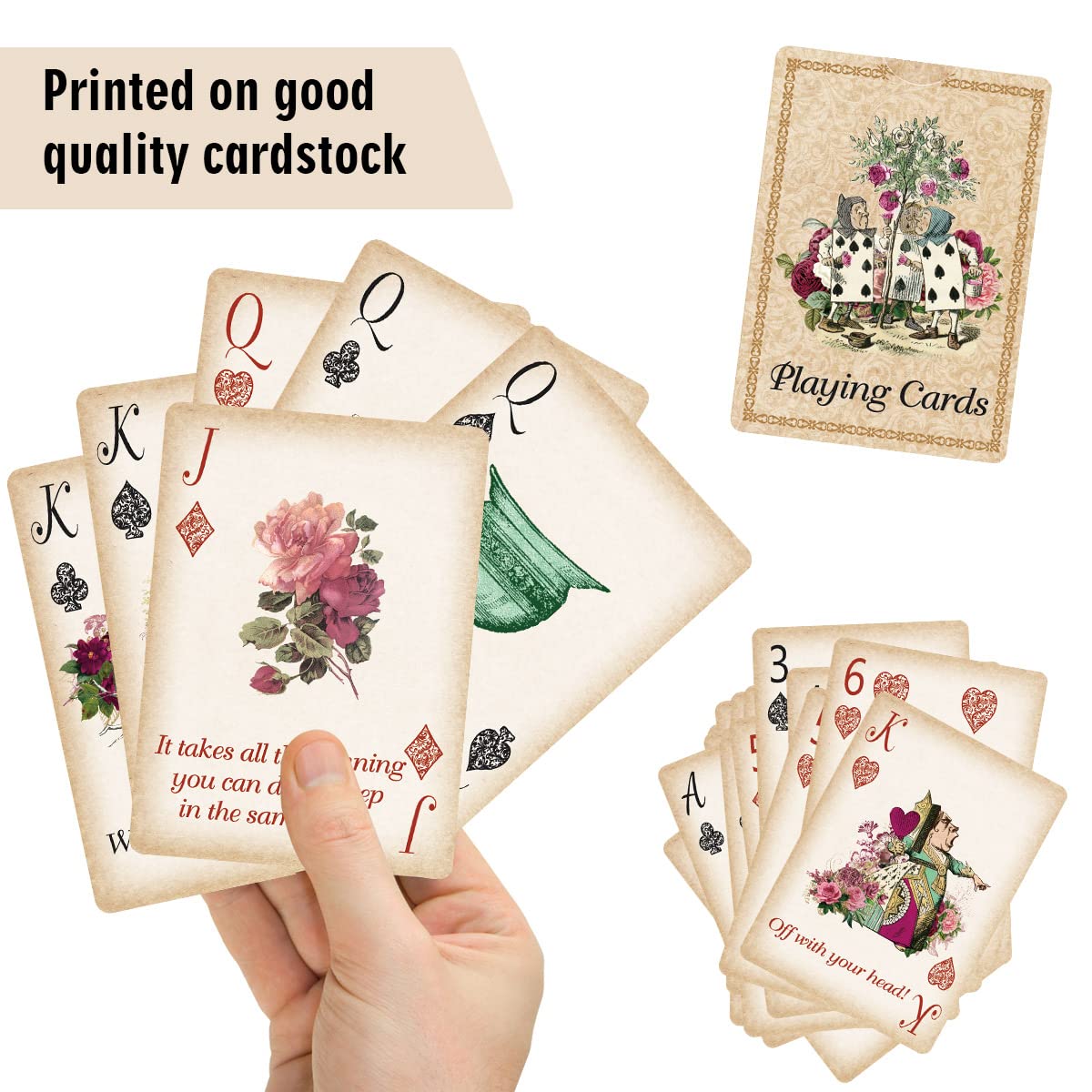 Treasure Cove Alice Playing Cards Poker for Tea Party Game Supply Themed Party Photo Props Decoration