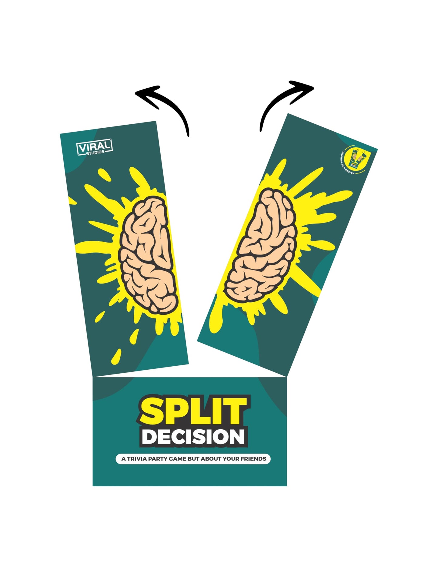 Viral Studios Split Decision Board Game, Ages 17+ for 3+ Players, Intuition Meets Accusation