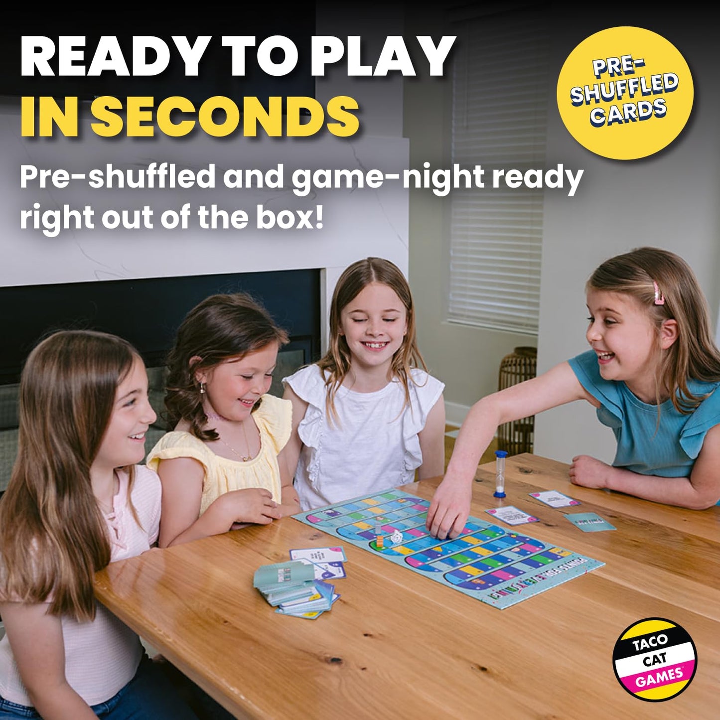 Points for Everything Family Party Game by Taco Cat Games | Easy to Learn Funny Group Board Game with Quick Setup | Includes Board, Cards, Pawns, Sand