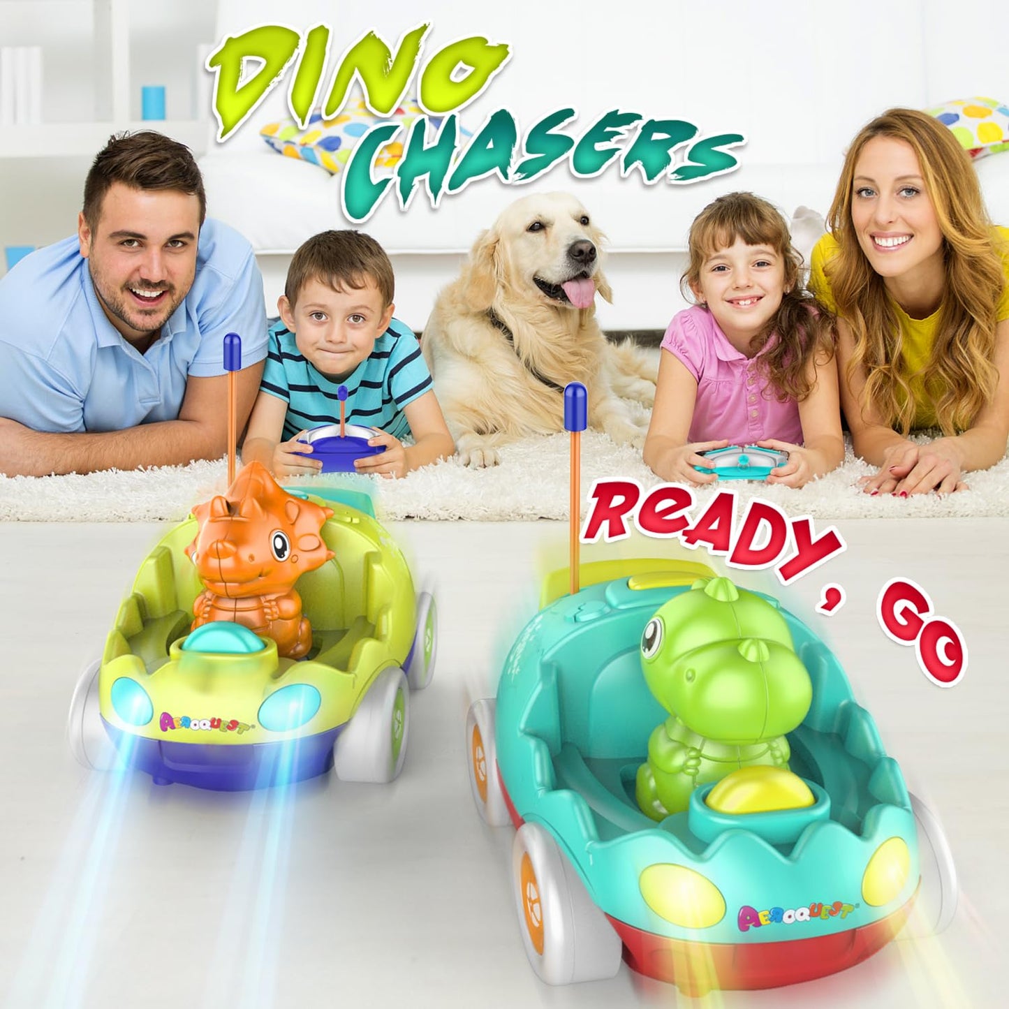 AEROQUEST Remote Control Car for Toddlers Dinosaur Toy for Kids