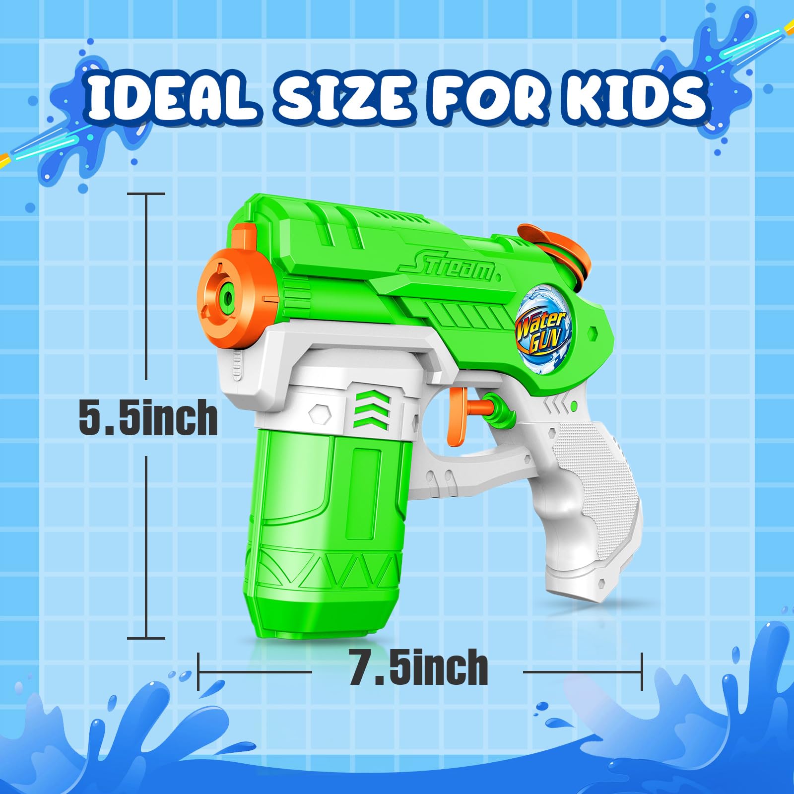 Water Guns for Kids Adults, 6 Pack Squirt Guns Soaker Blaster 220CC Capacity Long Range Super Water Gun Pistols for Boys Girls Toddlers Swimming Pool
