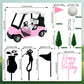 2026 New Golf Cake Decorations Pink Golf Cart Cake Toppers Heading