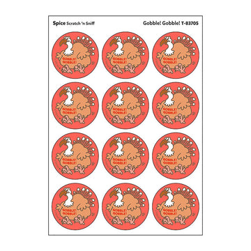 Gobble! Gobble!/Spice Scent Retro Scratch 'n Sniff Stinky Stickers by TREND; 24 Seals/Pack - Authentic 1980s Designs!