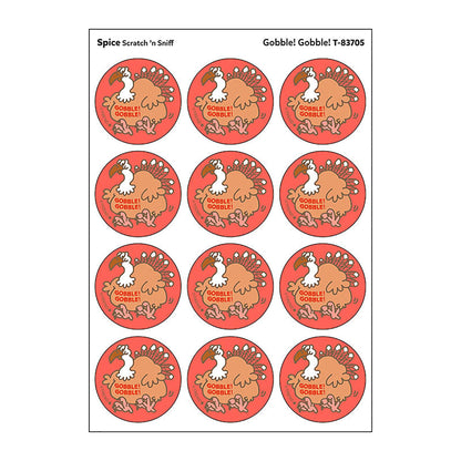 Gobble! Gobble!/Spice Scent Retro Scratch 'n Sniff Stinky Stickers by TREND; 24 Seals/Pack - Authentic 1980s Designs!