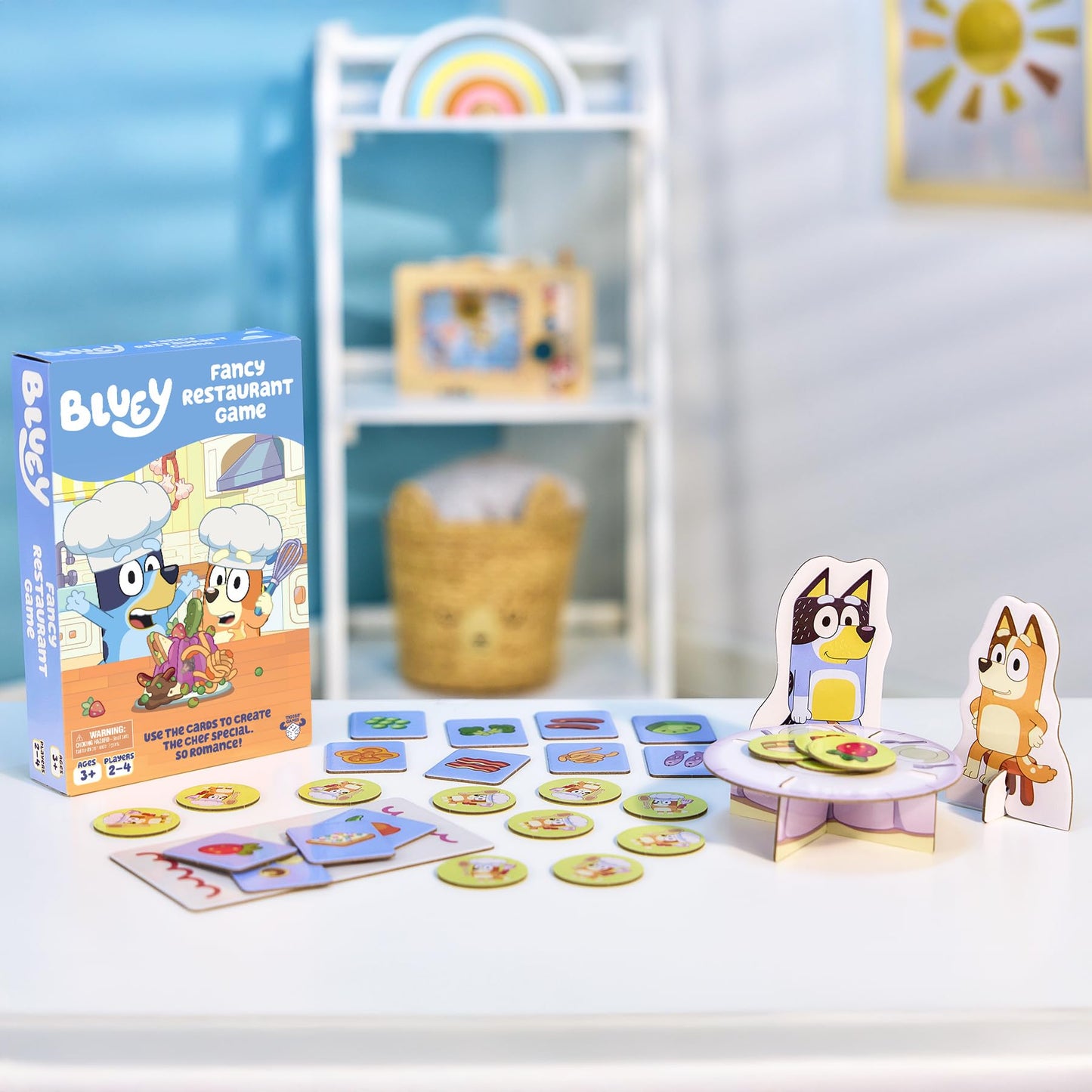 Bluey Fancy Restaurant Game, Join and Bingo as They Match Food Cards to Help Dad Prepare a Special Dinner for Mum, Serve up Fun While Building Memory