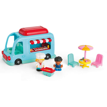 Kidoozie Cruisin Cuisine Playset, 7 Piece Lights and Sounds Food Truck, Imaginative Figure Play, for Children 18 Months and Up, Multi