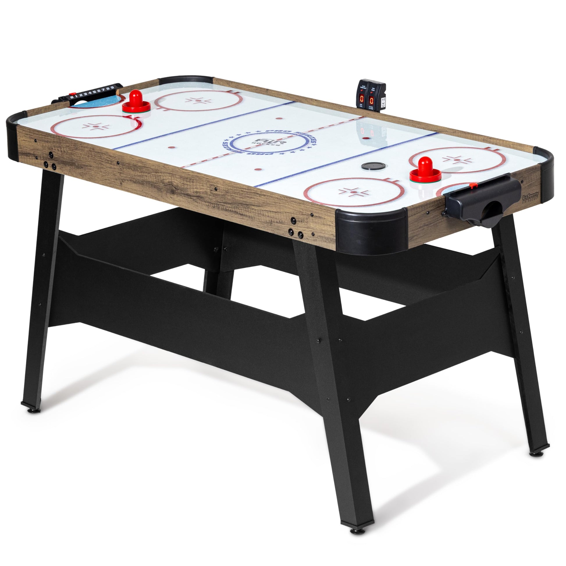 GoSports 54 Inch Air Hockey Arcade Table for Kids & Adults - Includes 2 Pushers, 3 Pucks, AC Motor, and LED Scoreboard