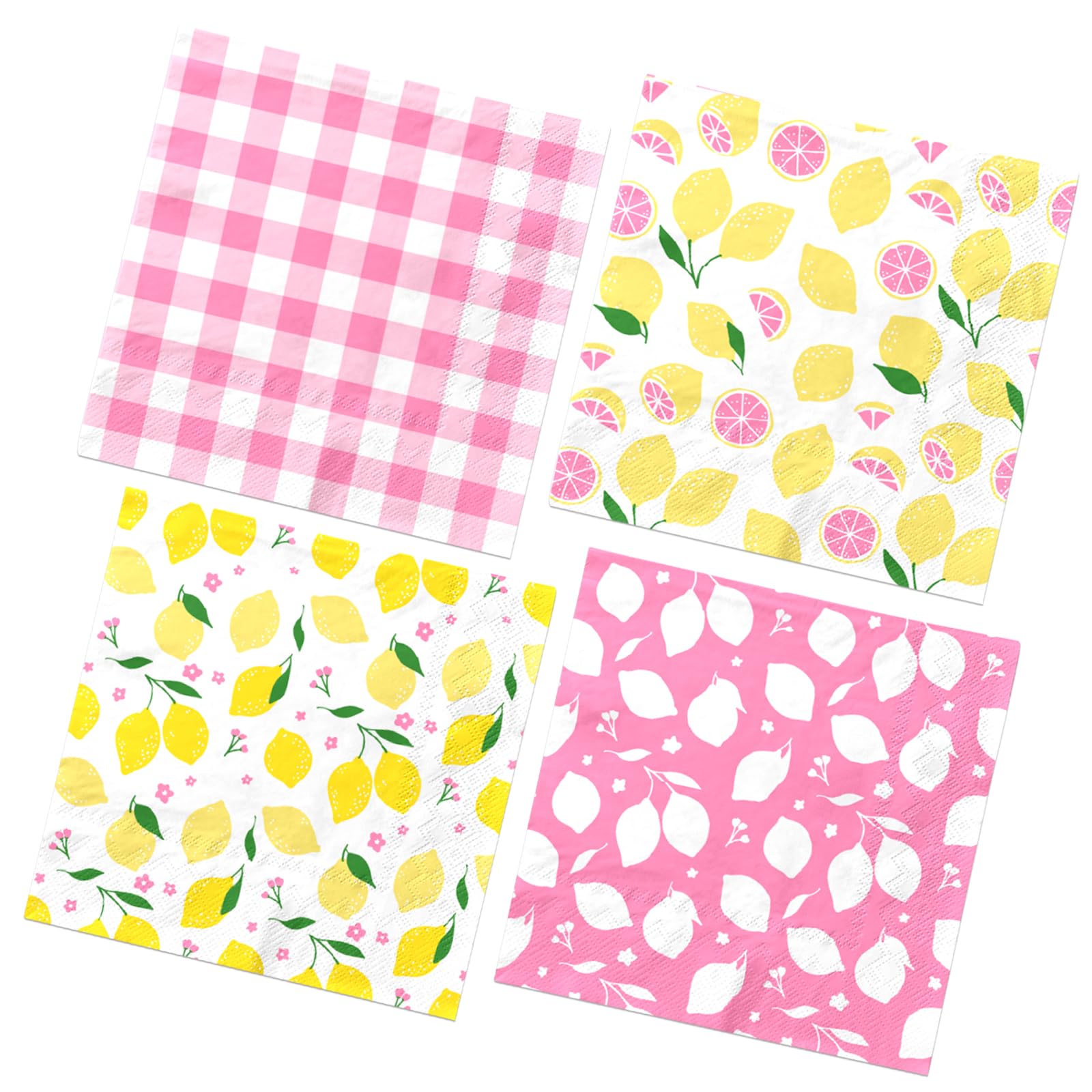 Pink Lemon Party Supplies,40Pcs Lemon Party Napkins Summer Fruit Party Decoration Pink Lemonade Theme Decoration for Lemon Baby Shower,Bridal Shower
