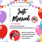 Just Married Cake Topper - Acrylic Wedding Cake Topper for Bride and Groom, Engagement, Bridal Shower Decorations, Elegant Sign for Cake (Just