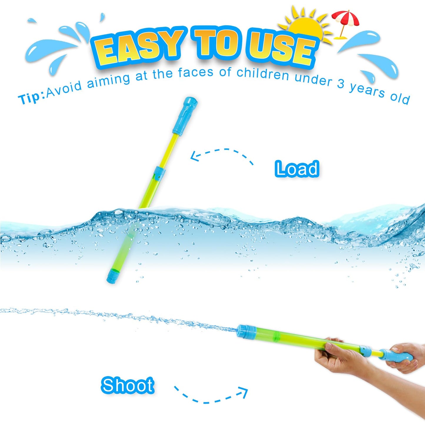 Water Guns for Kids - Water Pool Toys for Kids Ages 3-5, 4-8, 8-12 - Pool Games - Squirts Bulk Party Favors Outdoor Summer Beach Toys for Girls, Boys
