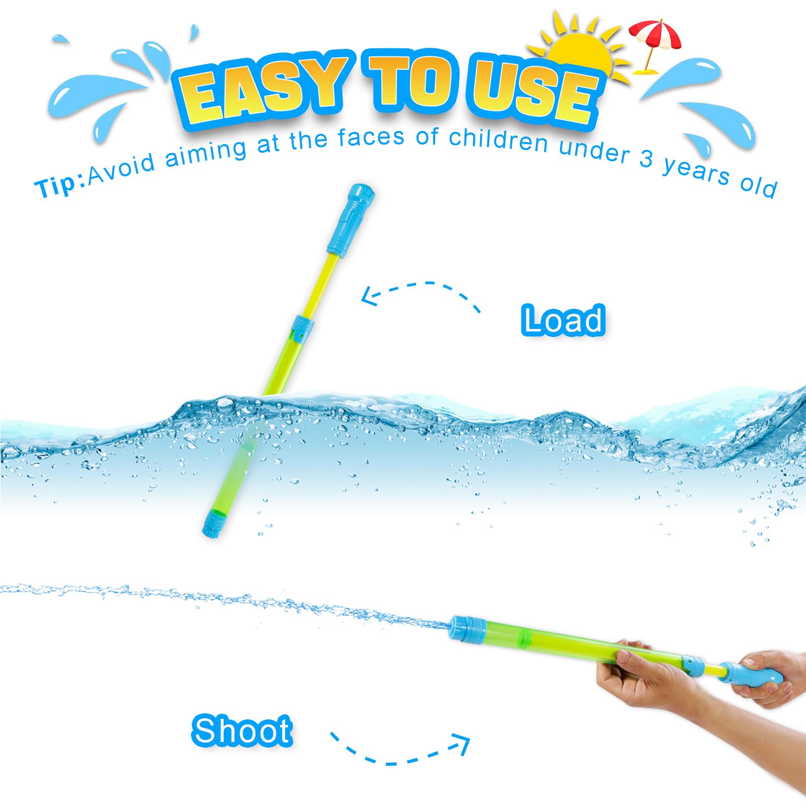 Water Guns for Kids - Water Pool Toys for Kids Ages 3-5, 4-8, 8-12 - Pool Games - Squirts Bulk Party Favors Outdoor Summer Beach Toys for Girls, Boys