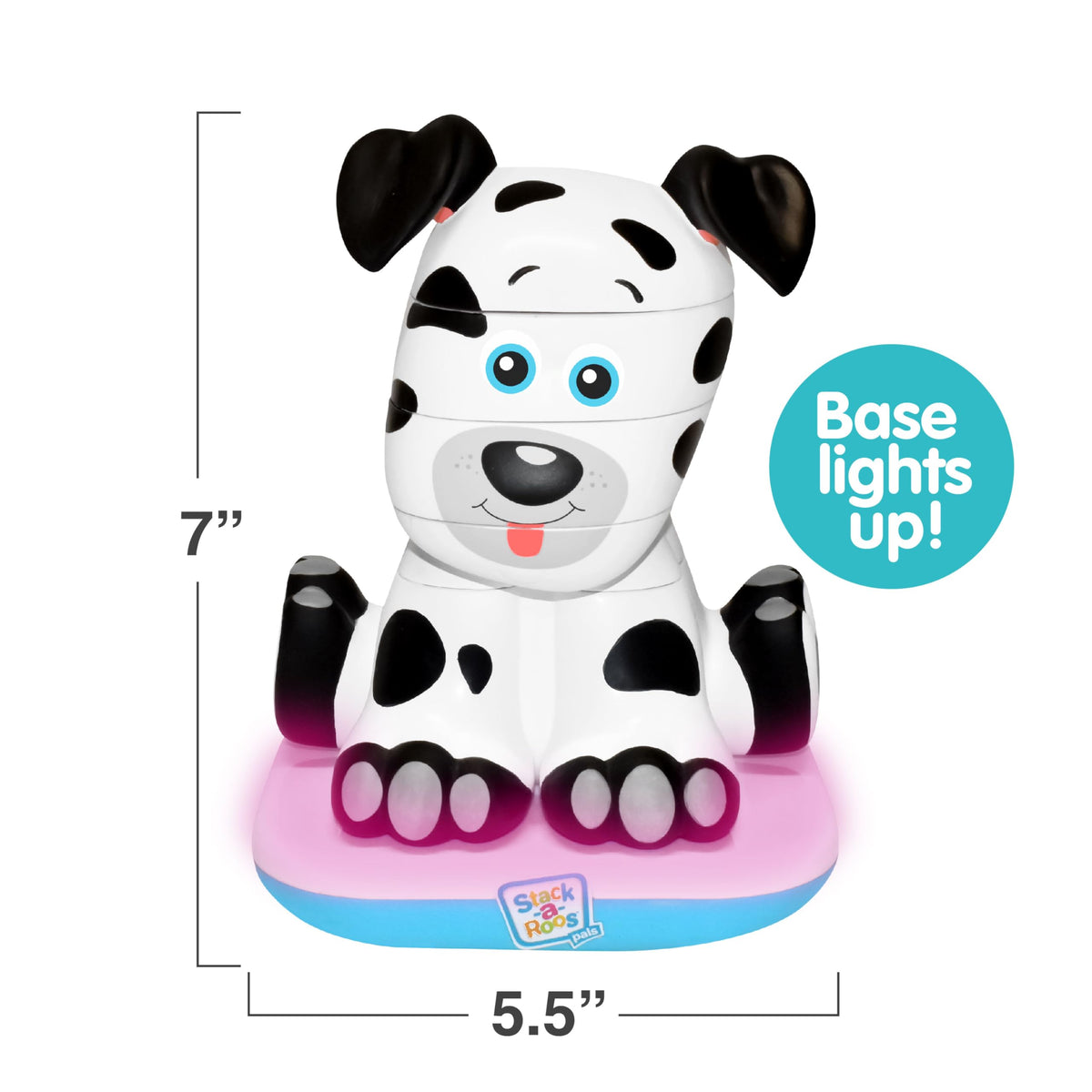 Stack-a-Roos Baby Cow by Salus Brands - Animal Stacking Toy, Educational Early Learning Toy for Infants Babies Toddlers, Age 12+ Months - Great Baby