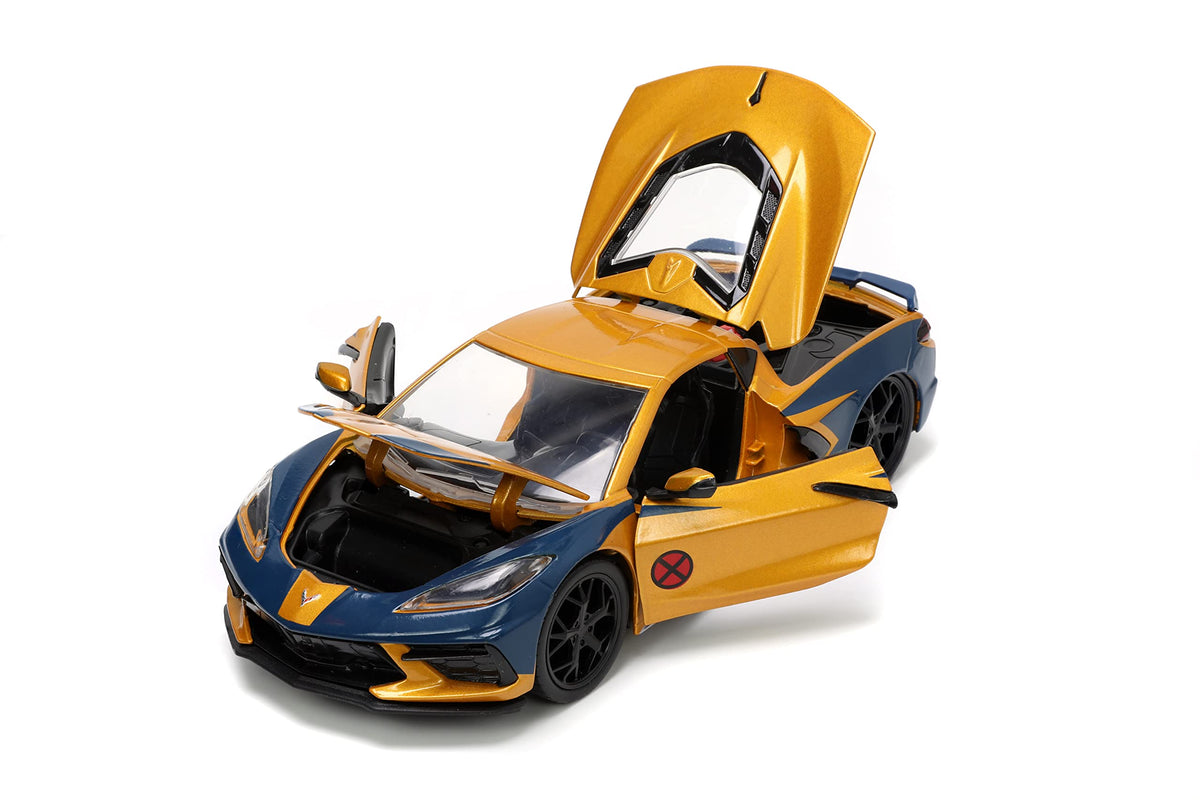 Jada Toys Marvel Wolverine X-Men 1:24 2020 Chevy Corvette Die-Cast Car with 2.75" Wolverine Figure