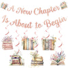 Storybook Baby Shower Decorations A New Chapter Begins Baby Shower Book Themed Party Decor with A New Chapter is About to Begin Banner Hanging Swirls