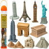 Safari Ltd. Around The World TOOB - 10 Figurines: Leaning Tower of Pisa, Eiffel Tower, Taj Mahal, Statue of Liberty, Giza Pyramids, & More