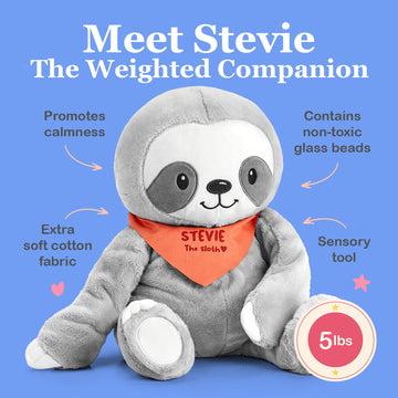 Lilly's Love Weighted Stuffed Animals for Adults & Kids - 5lb Calming Sloth Plush for Anxiety, ADHD & Sensory | Machine Washable Weighted Stuffed