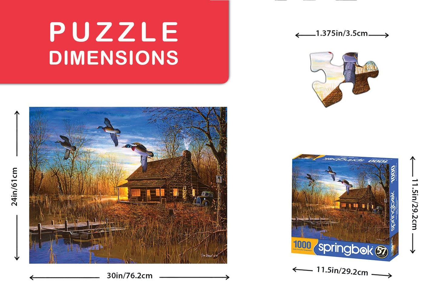 Springbok 1000 Piece Jigsaw Puzzle Duck Lodge - Made in USA