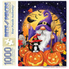 Bits and Pieces 1000 Piece Puzzles for Adults - Large 20" x 27" Jigsaw Puzzles 1000 Pieces Gnome Witch Black Cat Jack-o-Lantern, Random Die Cut, No 2