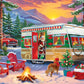 Christmas Camping Trailer Tin