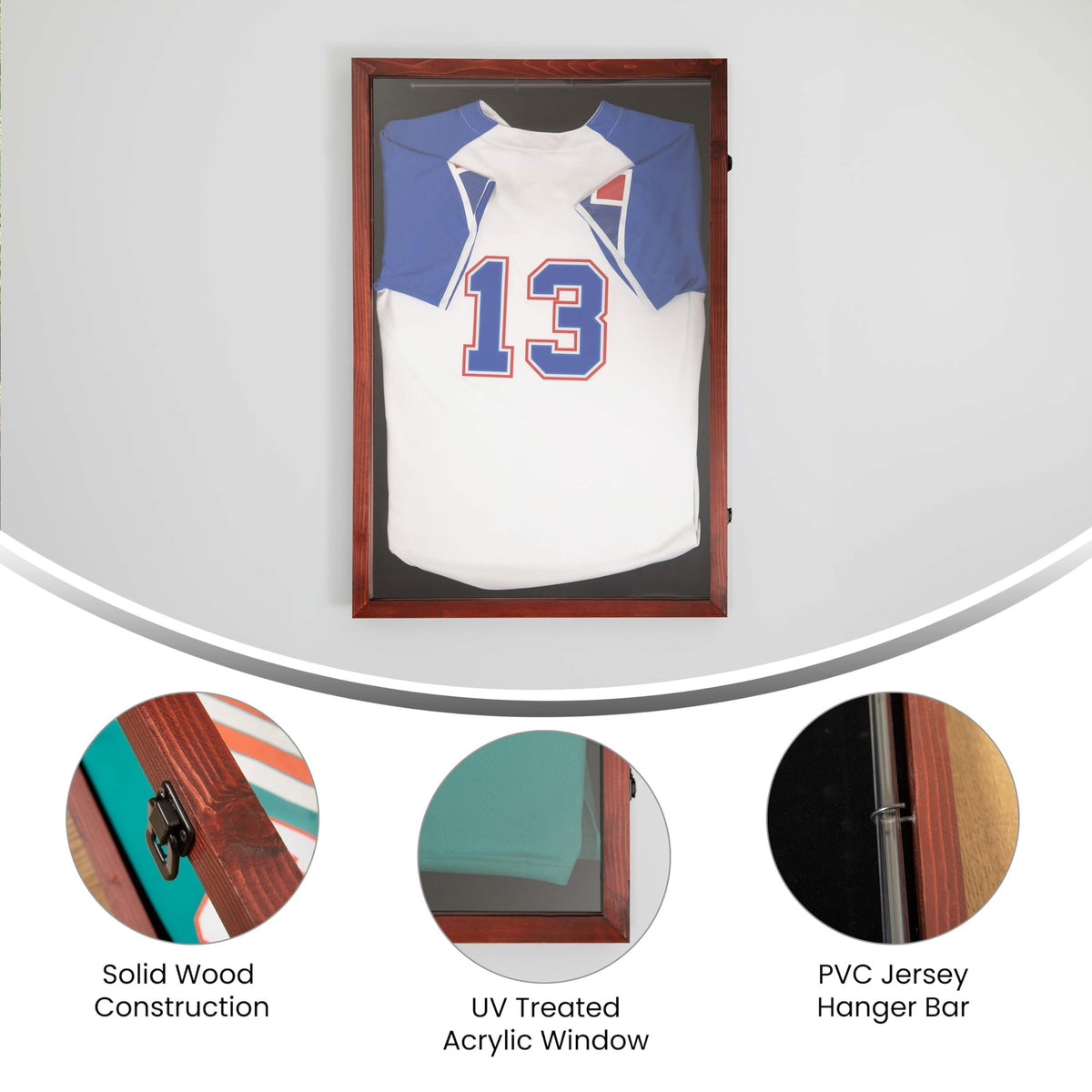 Flash Furniture Jersey Display Case, 24x36, Mahogany