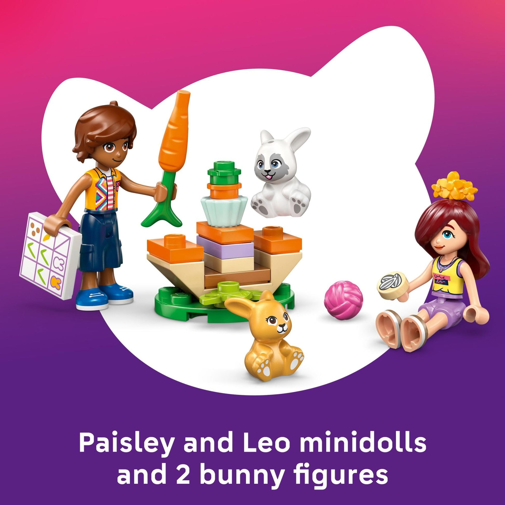 LEGO Friends Heartlake City Bunny Hotel Building Toy for Girls & Boys - Pretend Play Set for Kids, Ages 5+ - W/Paisley & Leo Minidolls, 2 Toy Bunnies