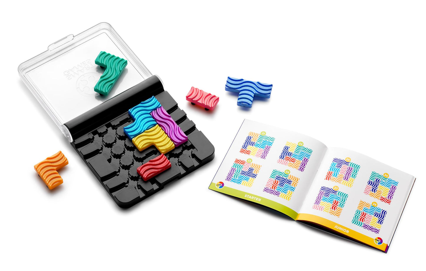 SmartGames IQ Flow - Travel Logic Sliding Puzzle Game with 120 Challenges, STEM Brain Teaser for Kids and Adults, Compact Single Player Sliding