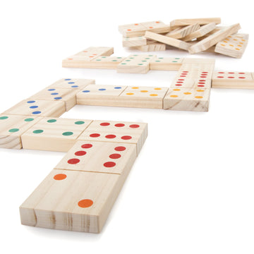 HEY! PLAY! Giant Wooden Dominoes Game Set (28 Piece) (80-WD0013)