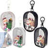4pcs Clear Figure Display Bag with Keychain Pompom Ball Portable Mini Doll Pouch Carrying Case Blind Box Figures Display Case for Collectibles Zipper