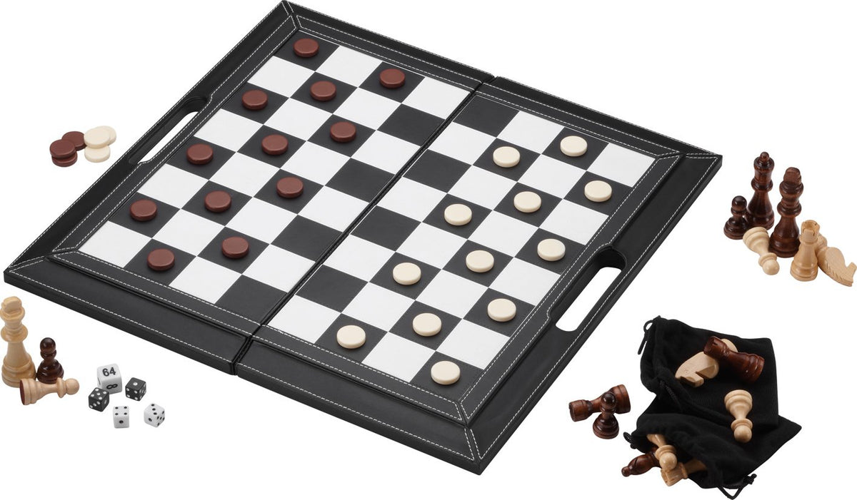 Mainstreet Classics 3-in-1 Leatherette Game Set