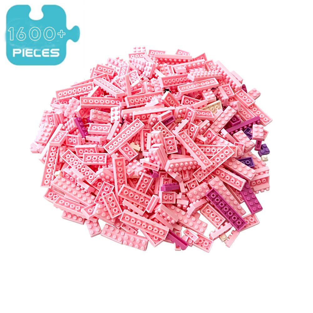 STpro Building Bricks 1600+ Pieces Set - Classic Cartoon Characters Building Blocks - Mini Building Block for Boys Girls & Adults (Pink)
