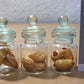 3pc Miniature Food Chocolate Cookie Cake Dollhouse Candy Donut Bread in Clear Glass Mini Bottle Fruit Food #MF065